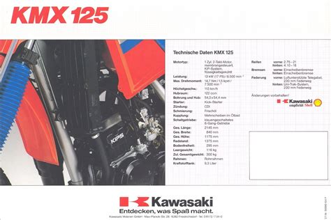 Kawasaki Prospekt Blatt KMX 125 EBay