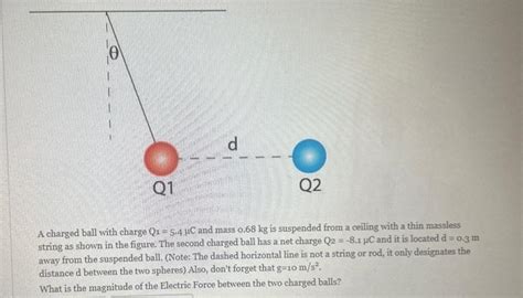 Solved Q1 Q2 A Charged Ball With Charge Q1 54 µc And Mass