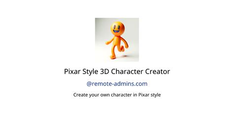 Pixar Style 3D Character Creator GPTs Features And Functions Examples