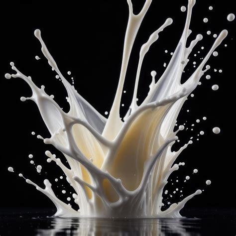 Premium Photo | A splash of white milk is shown from a splash of white milk