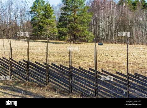 Wooden roundpole fence hi-res stock photography and images - Alamy