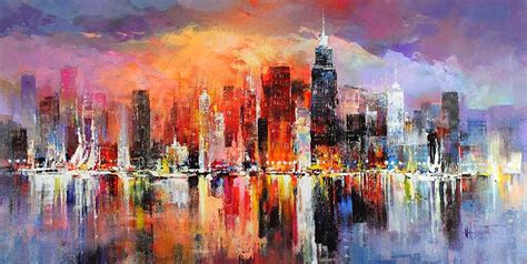 10 artists who have conquered color | Sky Rye Design | City scape painting, Skyline painting ...