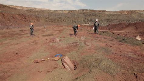 Preparation Of An Explosion In The Quarry Workers Are Preparing