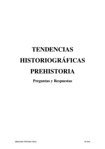 Preguntas Tendencias Prehistoria Pdf