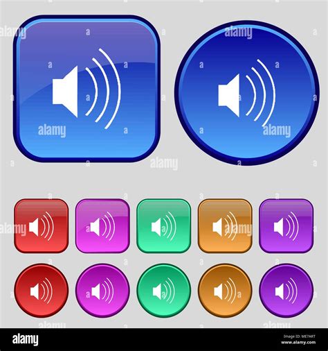 Volume Sound Icon Sign A Set Of Twelve Vintage Buttons For Your