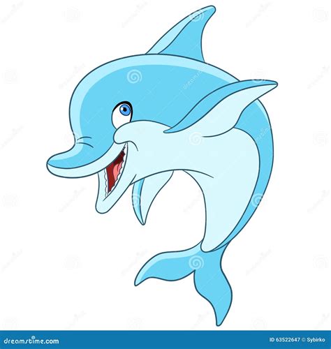 Happy Cartoon Dolphin Stock Vector - Image: 63522647