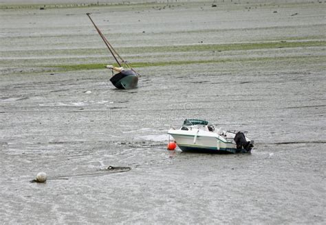 Beached Boats Stranded On Sand At Low Tide Stock Photo Image Of Stuck