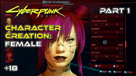 CYBERPUNK 2077 Character Creation Female 18 OMG V Is NAKED