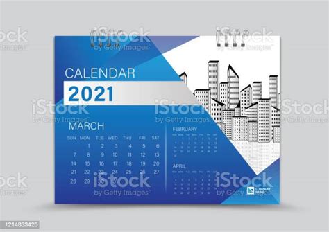 Desk Calendar 2021 Creative Design Can Be Place Photo And Logo Week