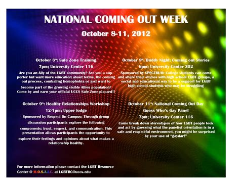 Uccs To Celebrate Coming Out Week Uccs Communique