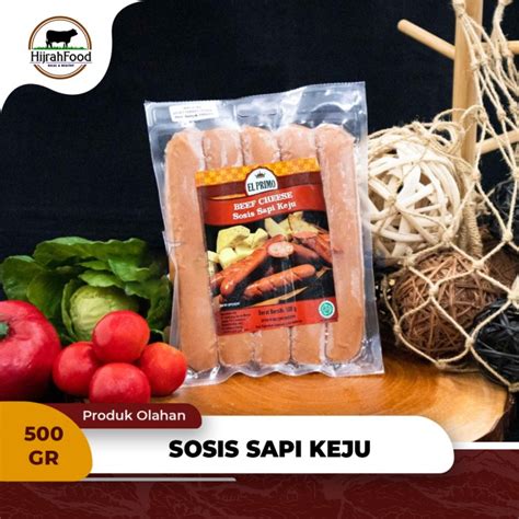 Promo El Primo Sosis Sapi Keju Premium Beef Sausage Cheese 500 Gram