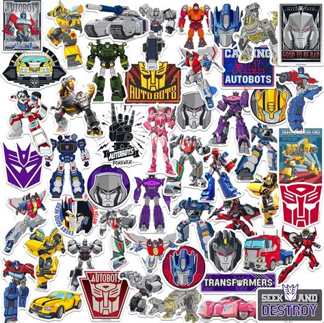 Transformers 50ct Vinyl Large Deluxe Stickers Variety Pack