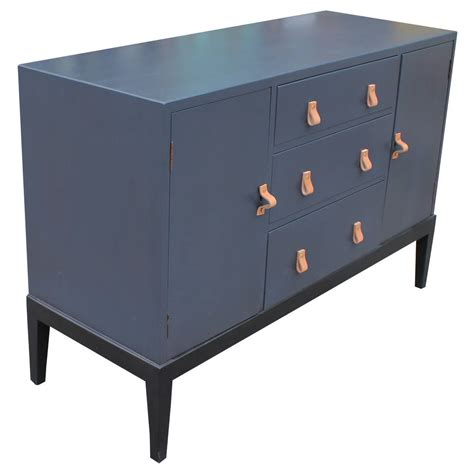 Superb Grey Sideboard Or Buffet With Leather Handles At 1stdibs Grey