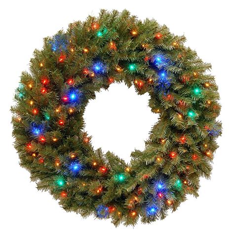 National Tree Company Norwich Fir Wreath With Multi Colored Lights