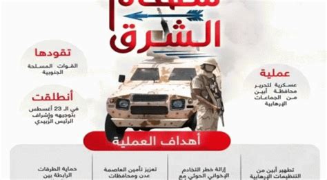 القوات الجنوبية تطلق عملية سهام الشرق لتحرير أبين وتأمين العاصمة عدن