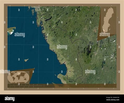 Halland County Of Sweden Low Resolution Satellite Map Locations Of