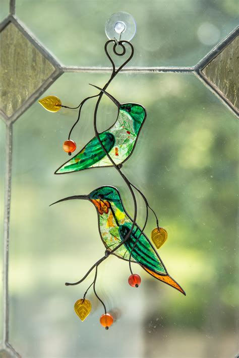 Stained Glass Hummingbird Feeder Feeders