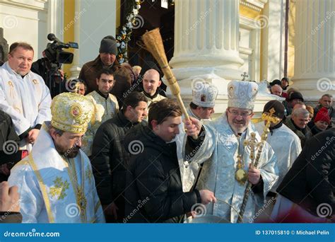 Greek Catholic Epiphany Ceremony In Cathedral Editorial Image Image