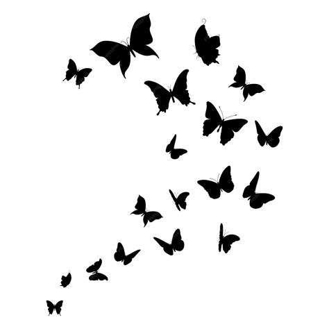 Premium Vector Vector Flying Butterflies Silhouette