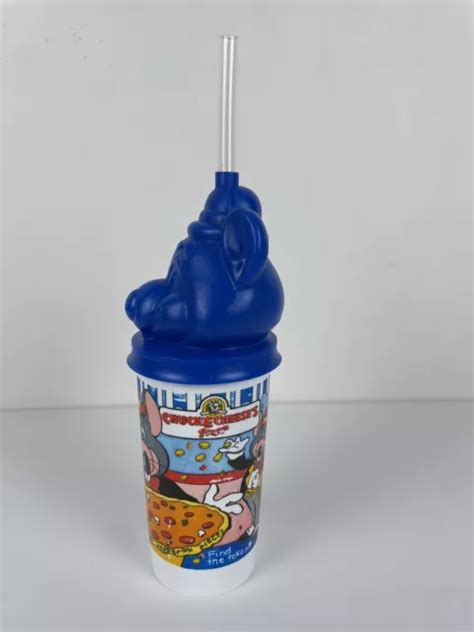 Chuck E Cheese Plastic Cup With Lid And Straw Showbiz Pizza Vintage 1993 £30 16 Picclick Uk