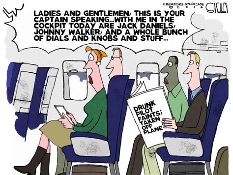 Editorial cartoon U.S. drunk pilot faints cockpit | The Week