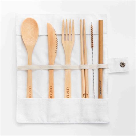 Eco Friendly Cutlery Set Reusable Moso Bamboo Travel Cutlery Kit