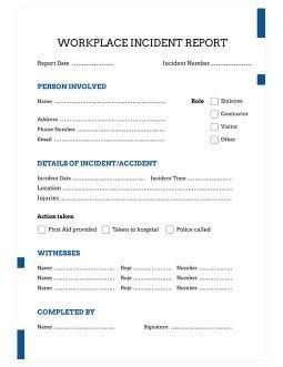 Free Incident Report Form Printable