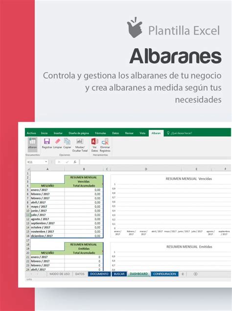 Plantilla Generación y Registro de Albaranes Modelo excel albarán