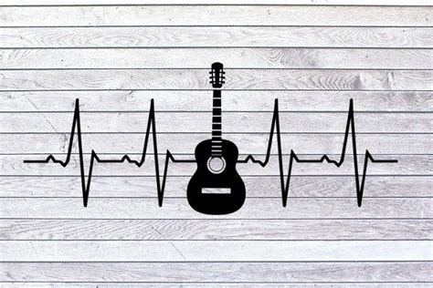 Guitar Heartbeat Svg Dxf Png Jpeg Guitar Svg Musician Cut File Guitar