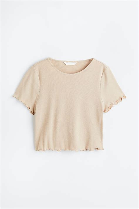 Fitted Top Light Beige Ladies Handm Au