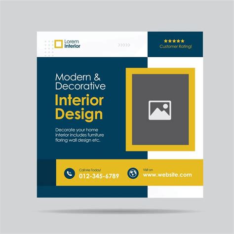 home interior design social media post template  interior furniture