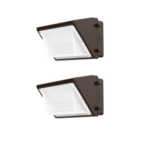 Commercial Electric 250 Watt Equivalent Integrated Led Bronze Outdoor Wall Pack Light 4000k 2