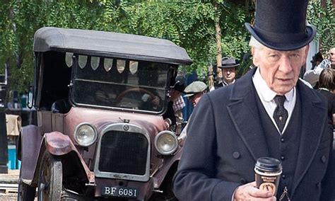 Sir Ian Mckellen Sports A Top Hat And Waistcoat On London Set Of Mr