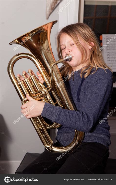 Girl playing baritone — Stock Photo © rustycanuck #160347362