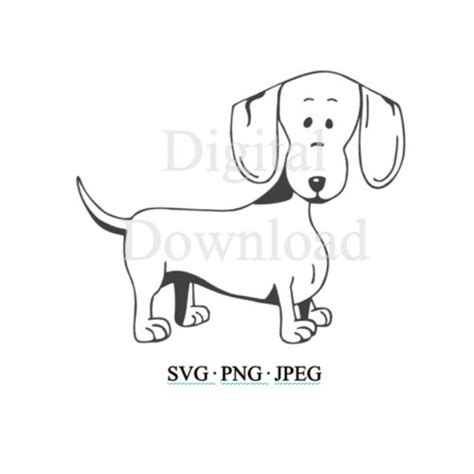 Dachshund Svg Dog Cut File Silhouette Cute Dachshund Dog Etsy