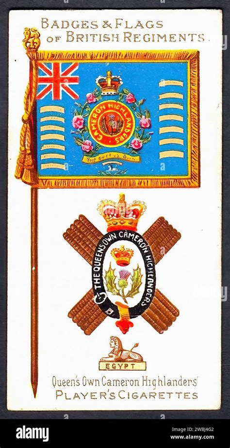 Queens Own Cameron Highlanders Vintage Cigarette Card Illustration