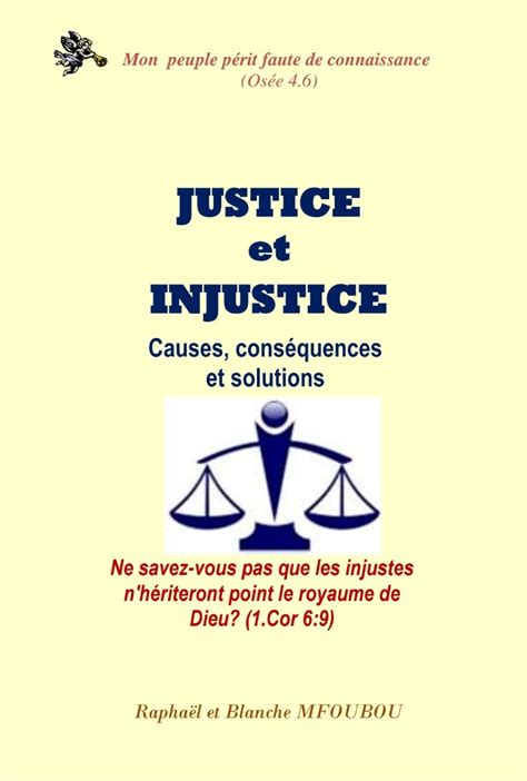 Justice Et Injustice Causes Cons Quences Et Solutions Universit