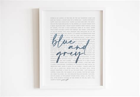 Bts Blue And Grey Lyrics Wall Art Printable Wall Art Kpop Etsy Canada