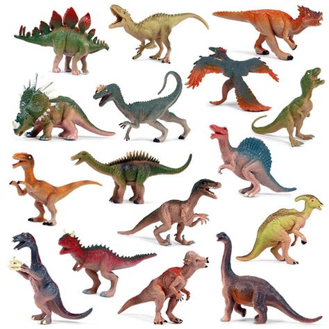 EOIVSH 16 Pack Dinosaur Figures, Plastic Assorted Realistic Mini ...