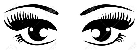 Eyes black and white clipart eyes black and white with eyelashes ...