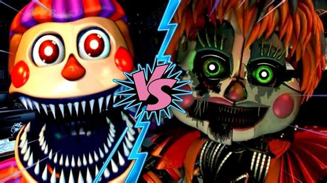 Scrap Baby Vs Nightmare Bb La Liga De Fnaf Five Nights At Freddy S