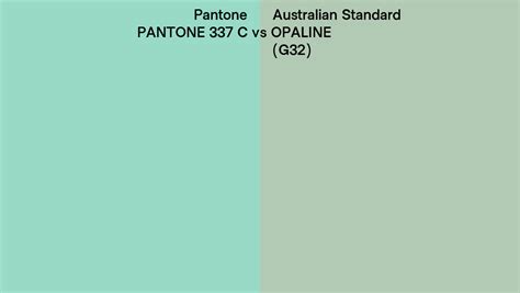 Pantone 337 C Vs Australian Standard OPALINE G32 Side By Side Comparison