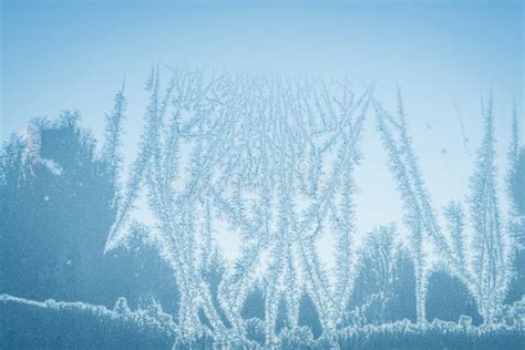 Abstract Frost on a Window in the Winter Stock Photo - Image of cool ...