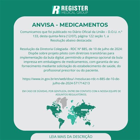Diario Oficial Anvisa - ANVISA - MEDICAMENTOS Comunicamos que foi publicado no Diário Oficial ...