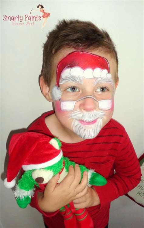 Cute Santa Face Paint Christmas Face Painting Christmas Time Xmas Face Paint Makeup Santa