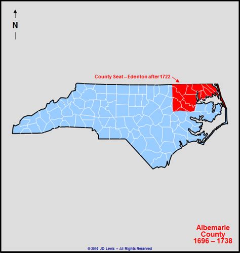 Albemarle County, NC - 1664 to 1738