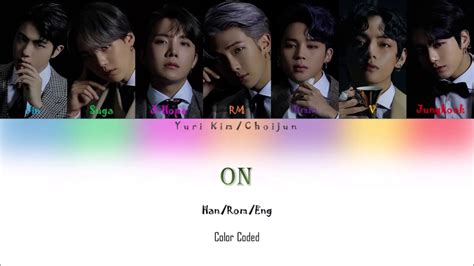 BTS On Color Coded Lyrics Han Rom Eng YouTube