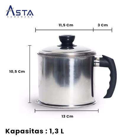 Jual Asta Homeware Asta Oil Pot 1 3 L Stainless Steel Denagn Tatakan