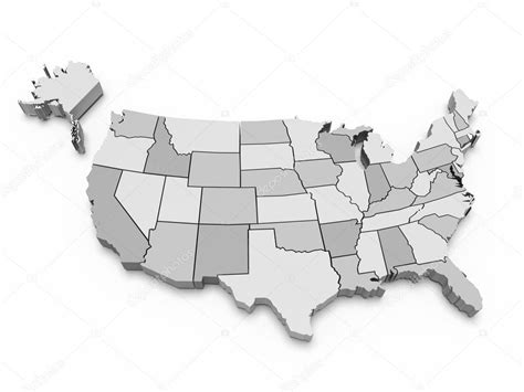 Gray Map Of Usa D Stock Photo By Yermek