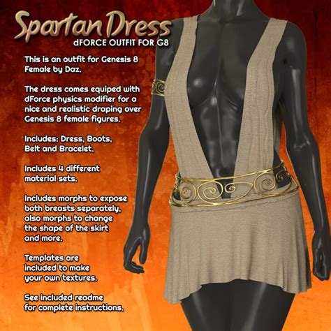 Exnem Dforce Spartan Dress For Genesis Female Render State